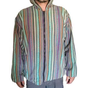 Kathmandu imports Sweater Unisex M Made In Nepal Hooded Full Zip Southwestern